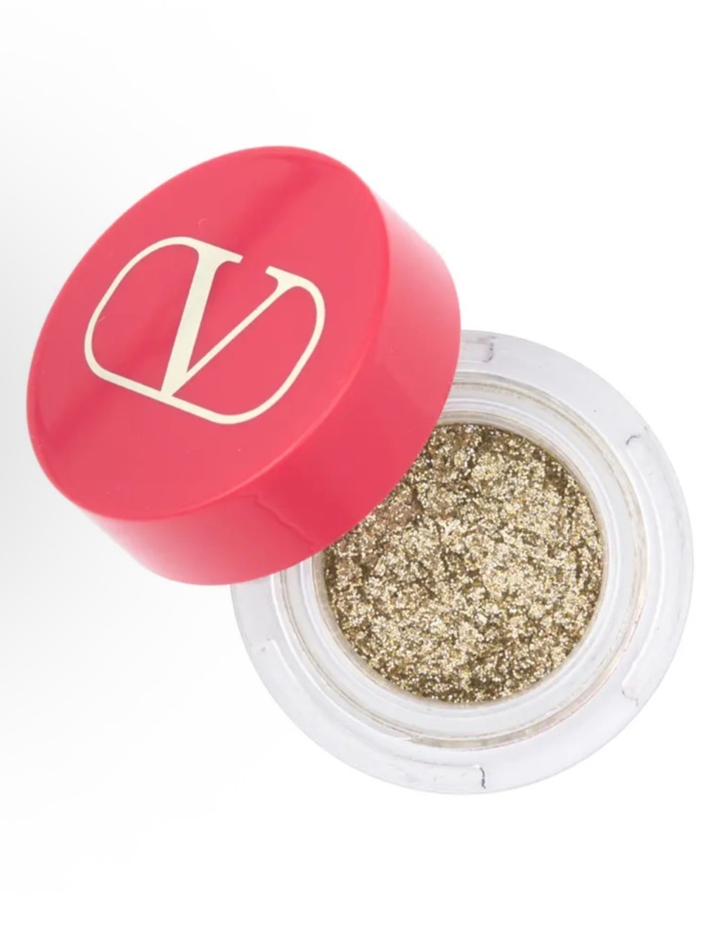 Valentino Glitter Eyeshadow Pot in Gold with Red Cap